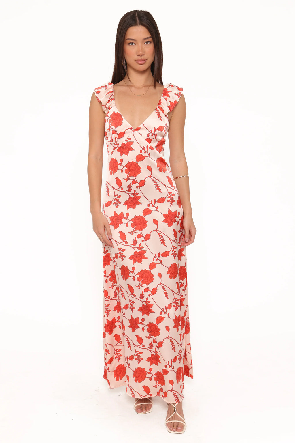 Enala Maxi Dress - Red Floral