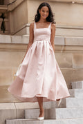 Robe midi Augustine – Rose poudré