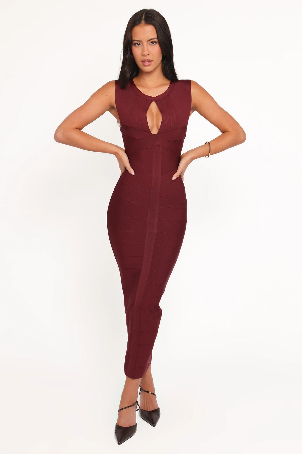 Robe mi-longue Josiah - Bordeaux