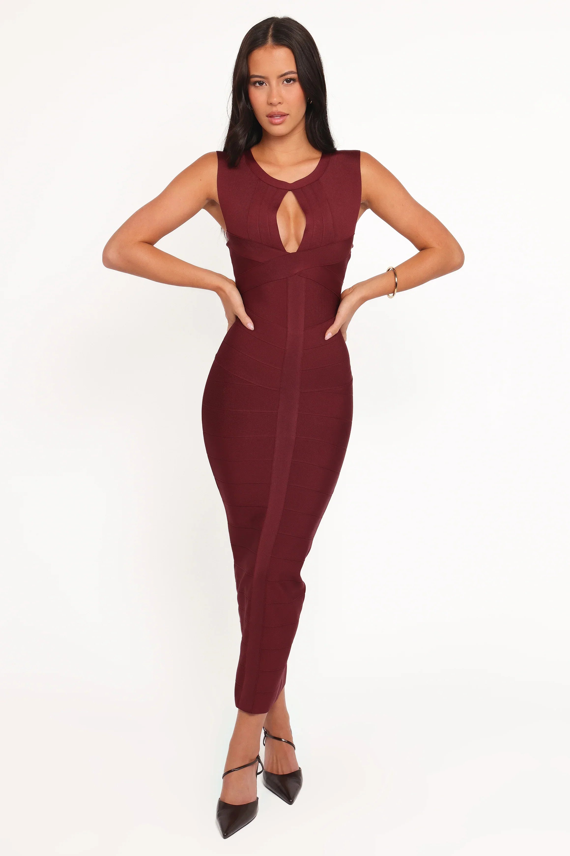 Robe mi-longue Josiah - Bordeaux
