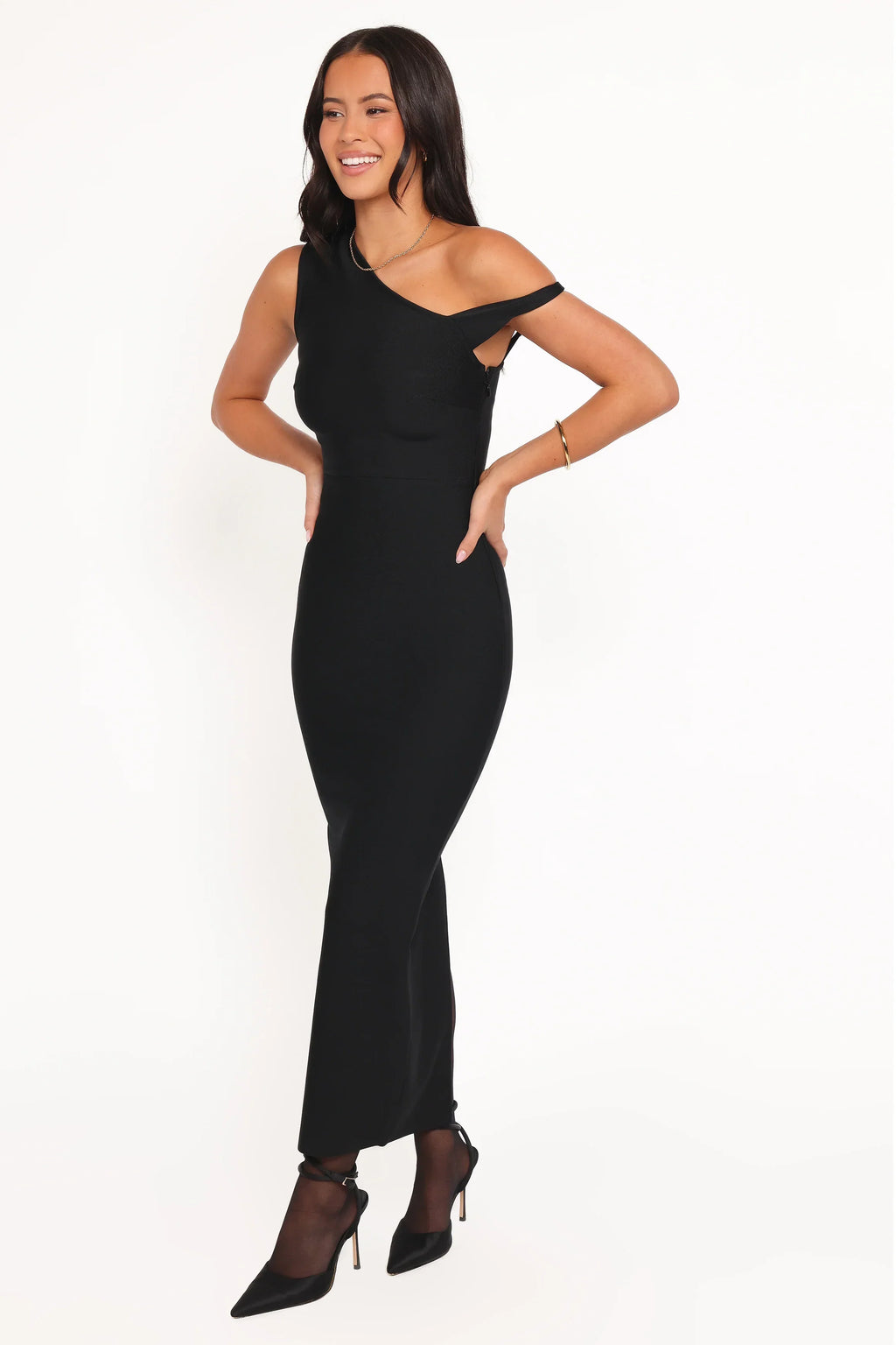 Robe Midi Épaules Dénudées Hudson - Noir