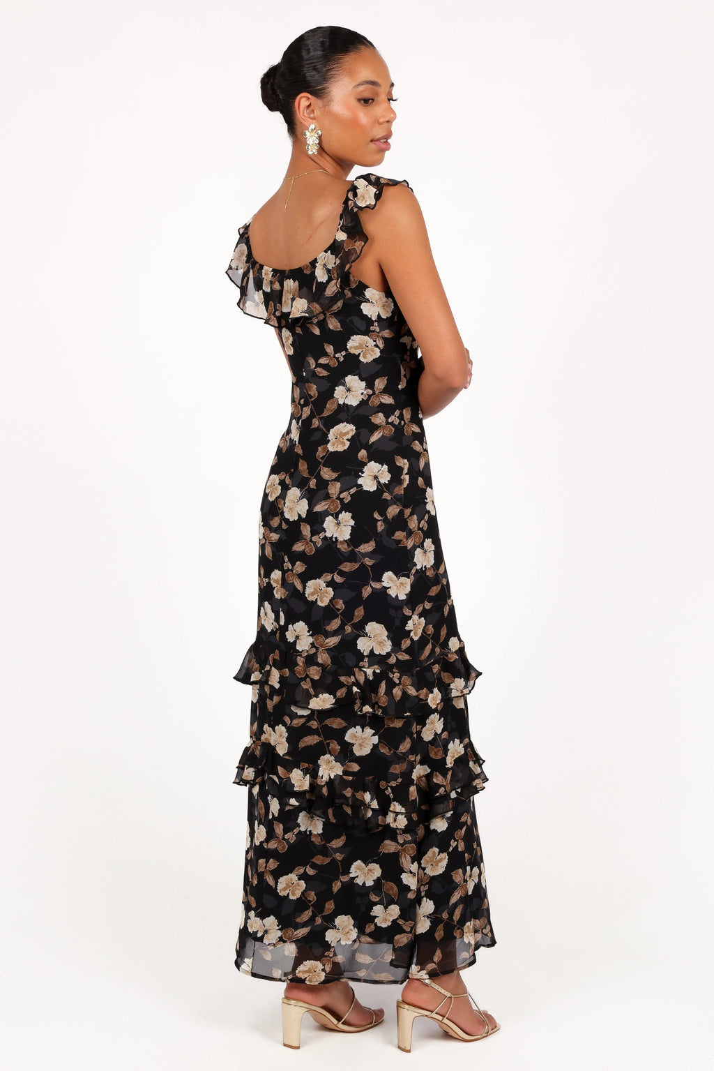 Robe longue Irelynn - Imprimé floral noir