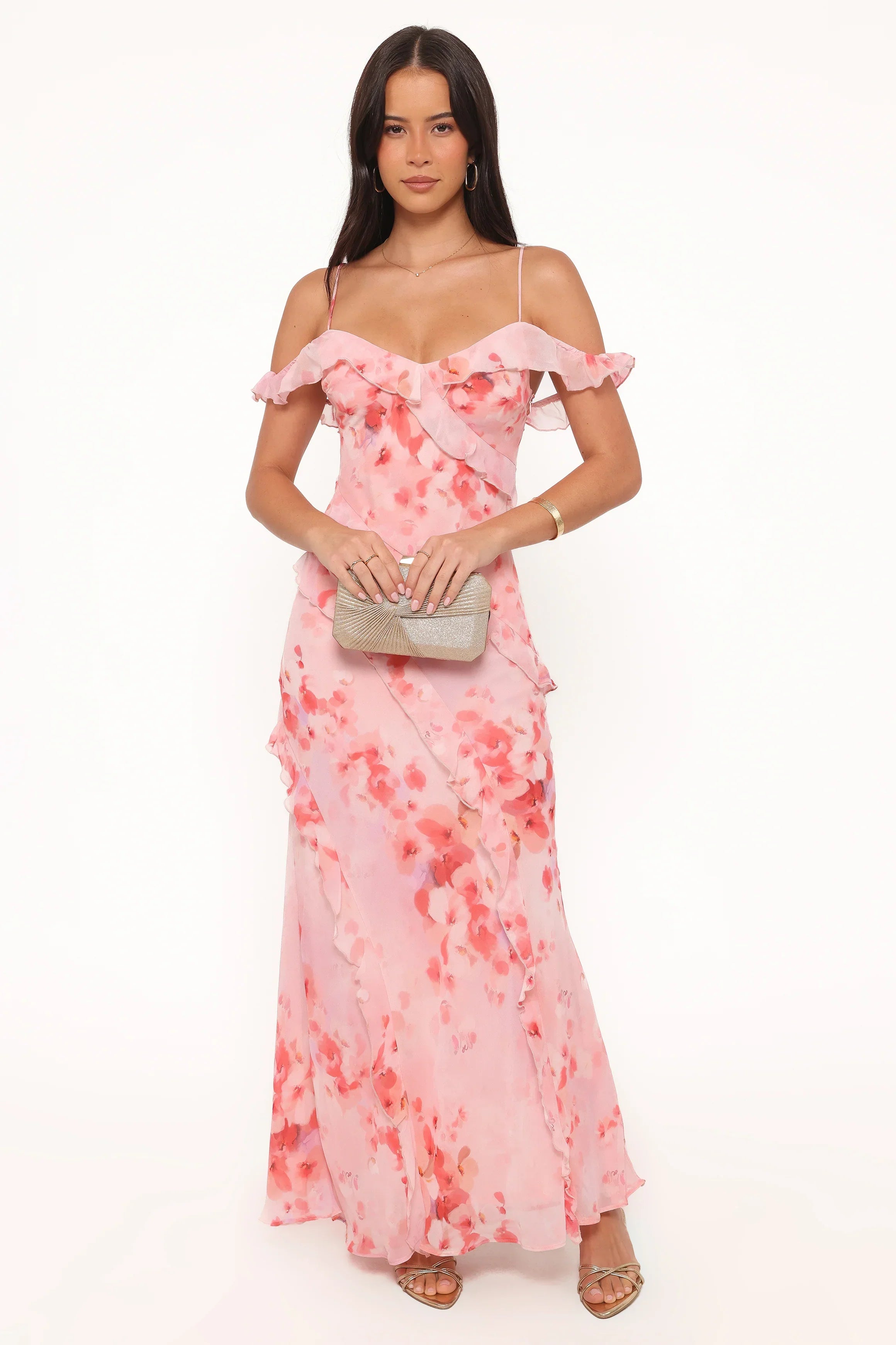 Alexia Off Shoulder Maxi Dress - Pink Floral