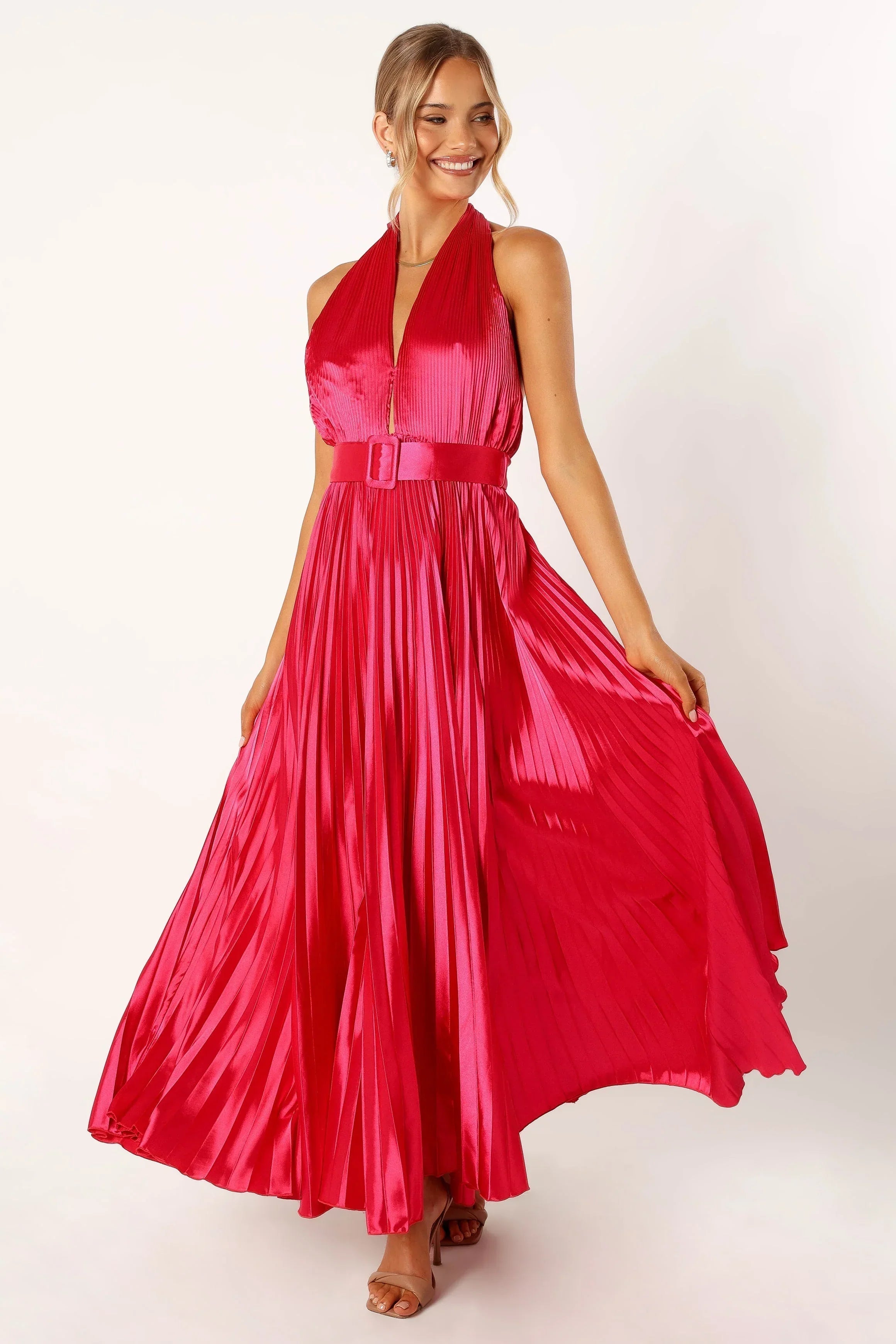 Robe longue dos nu Greta - Magenta
