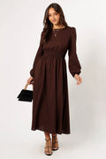 Robe longue à manches longues Roman - Marron