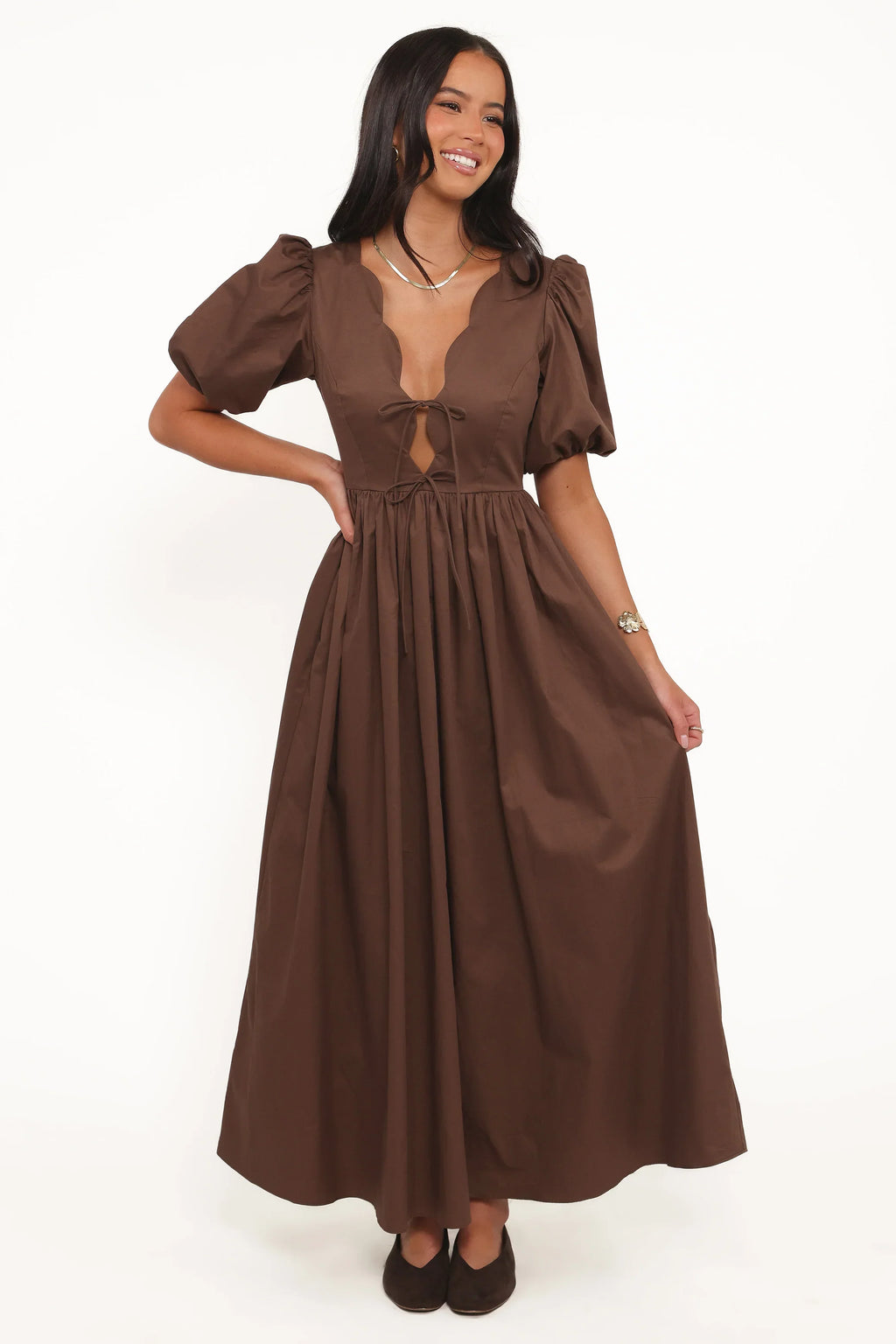 Robe longue Karla – Chocolat amer