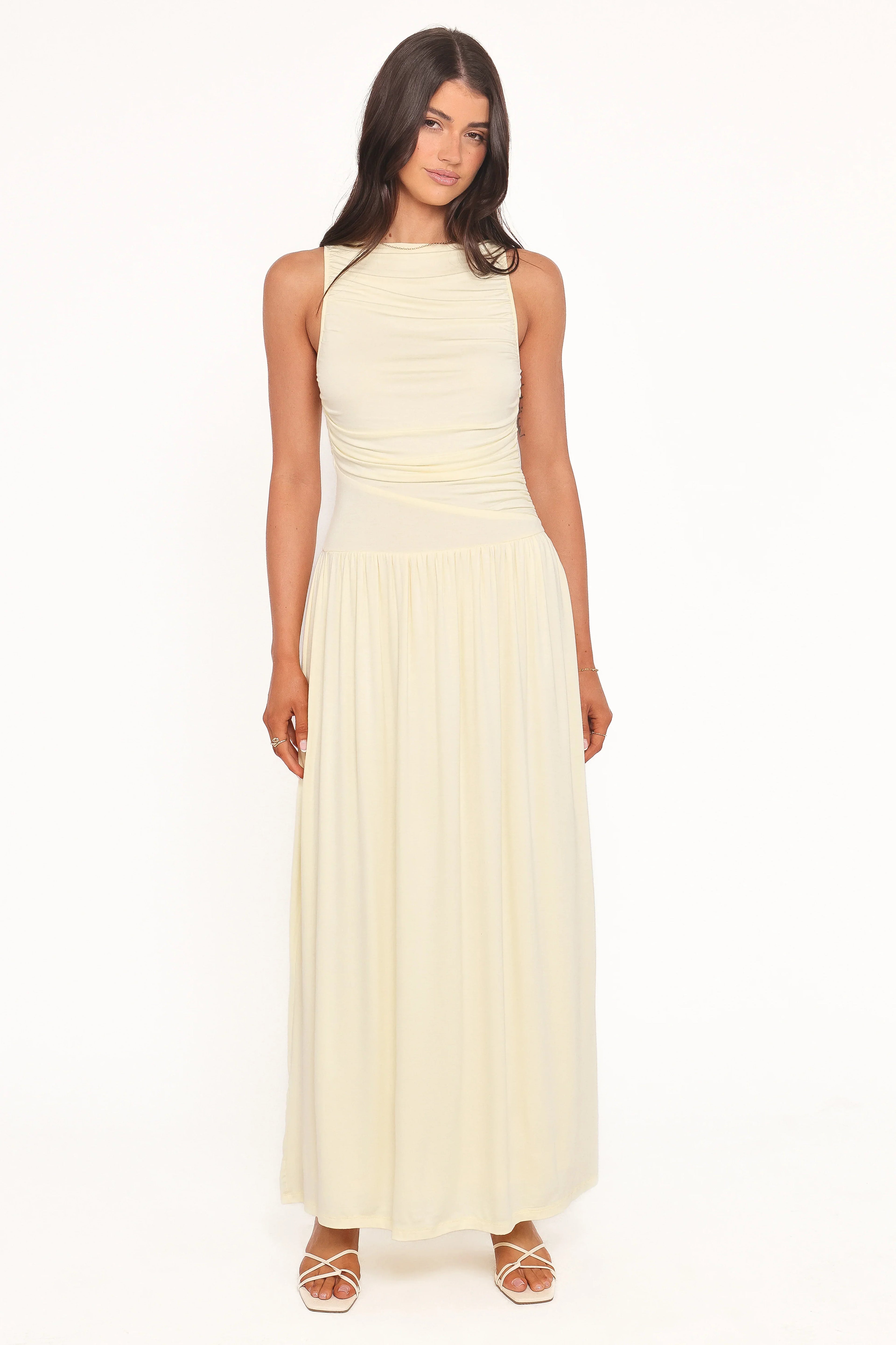 Robe longue Shirley - Jaune beurre