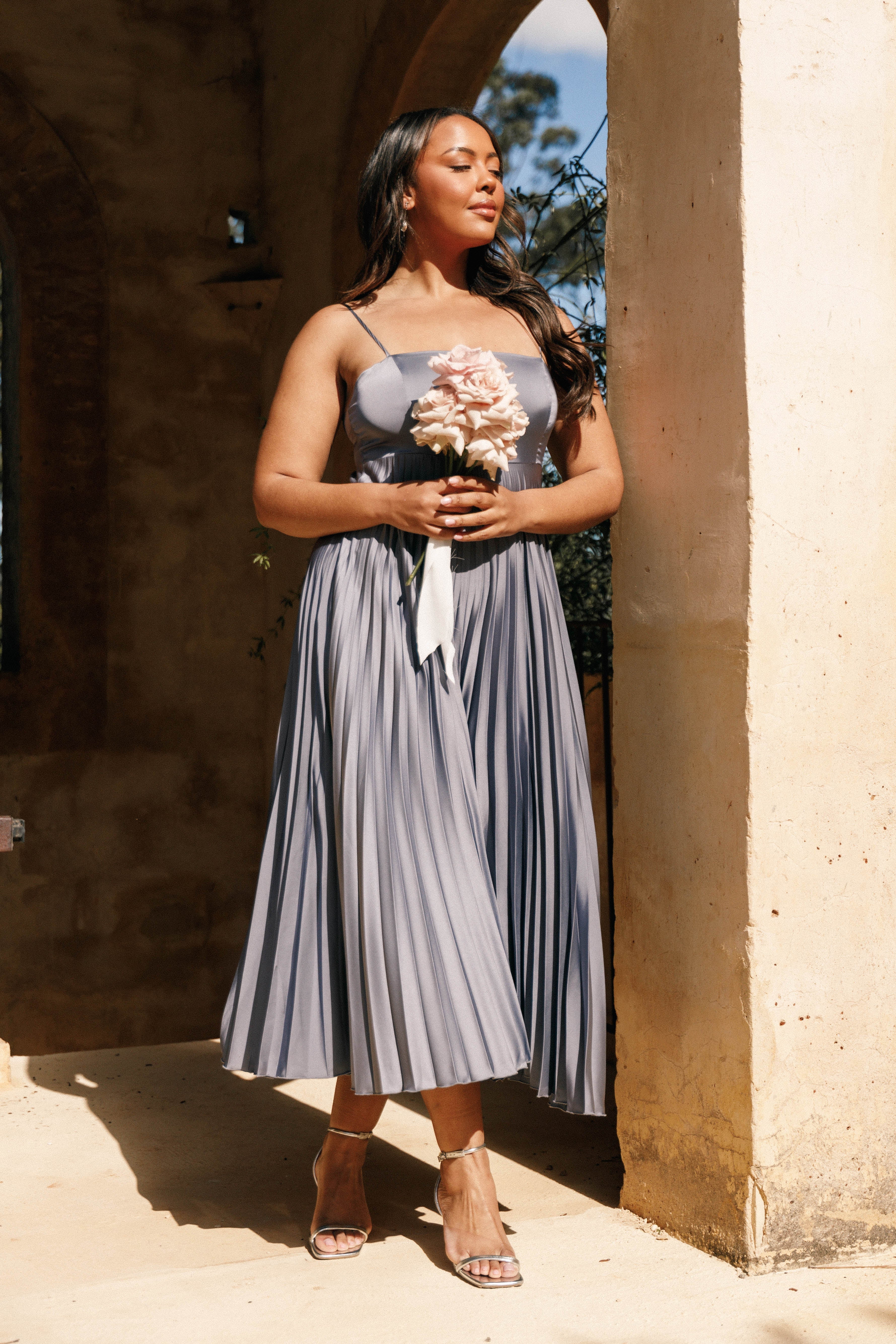 Robe longue Keegan - Gris acier