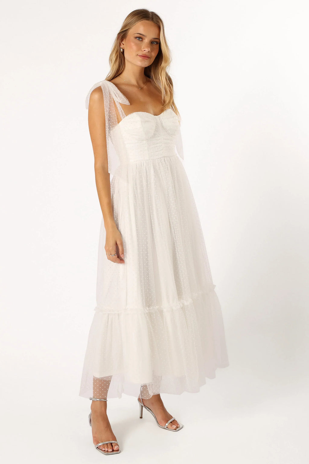 Robe midi Flore - Blanc cassé