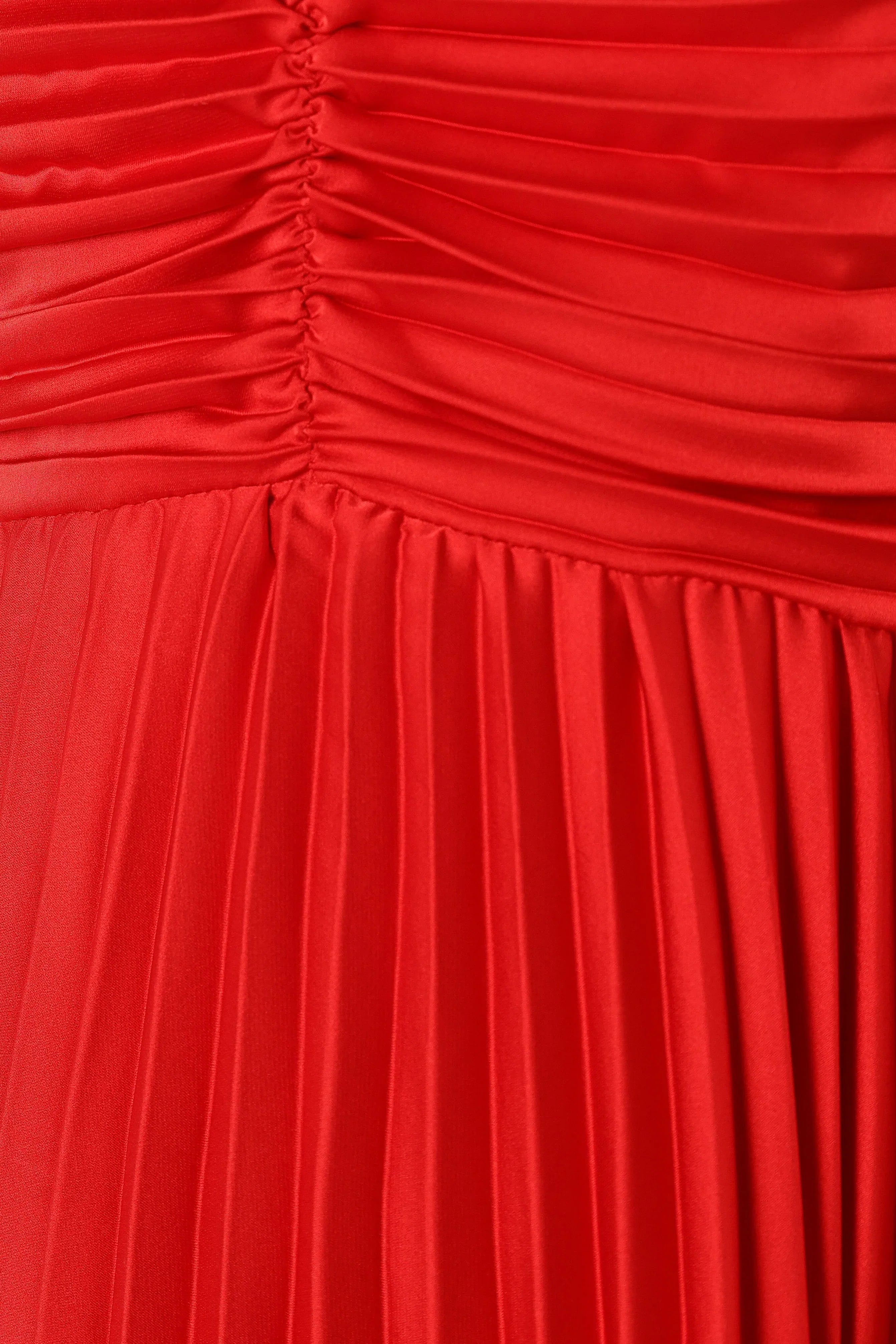 Robe midi plissée Naira - Rouge