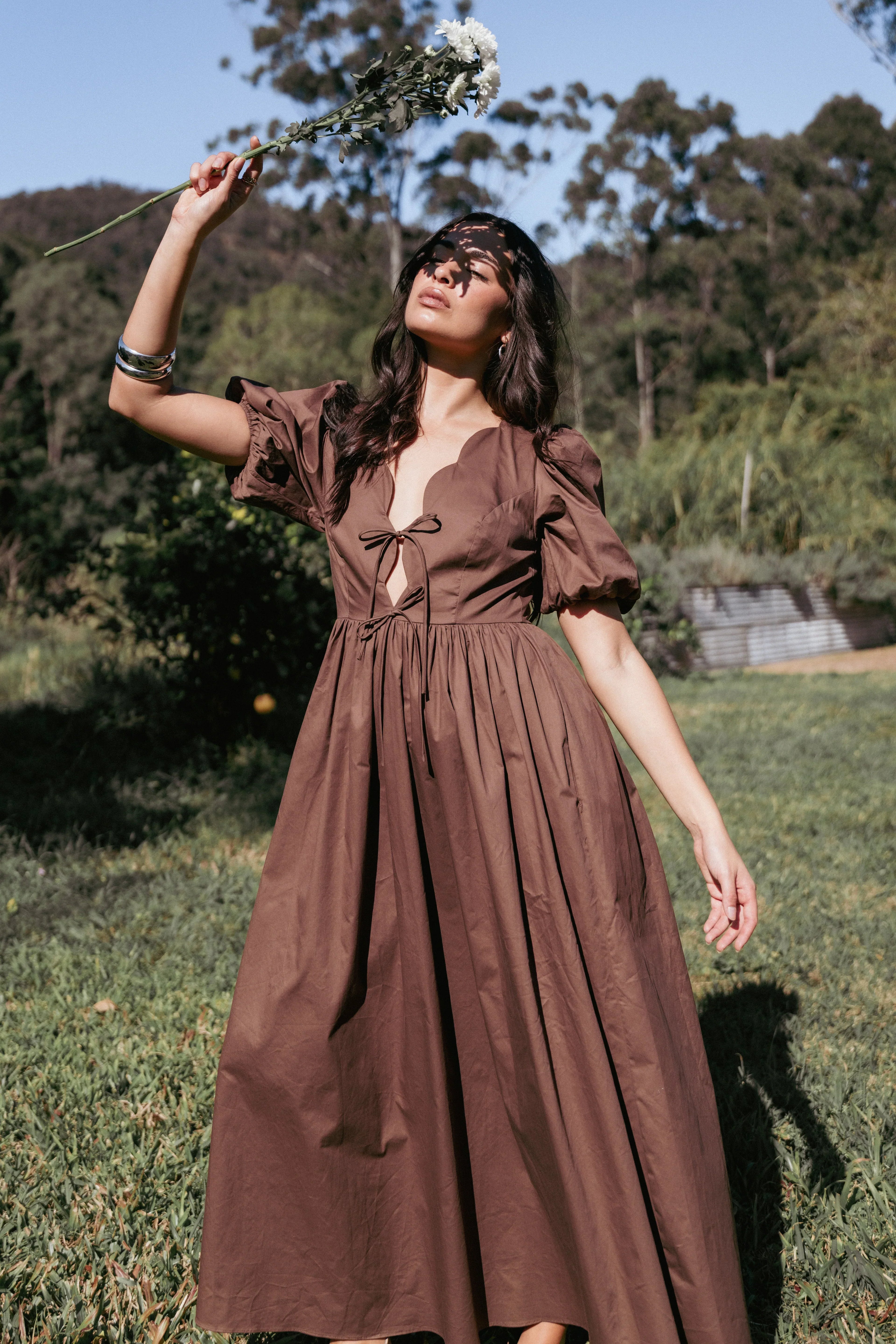 Robe longue Karla – Chocolat amer