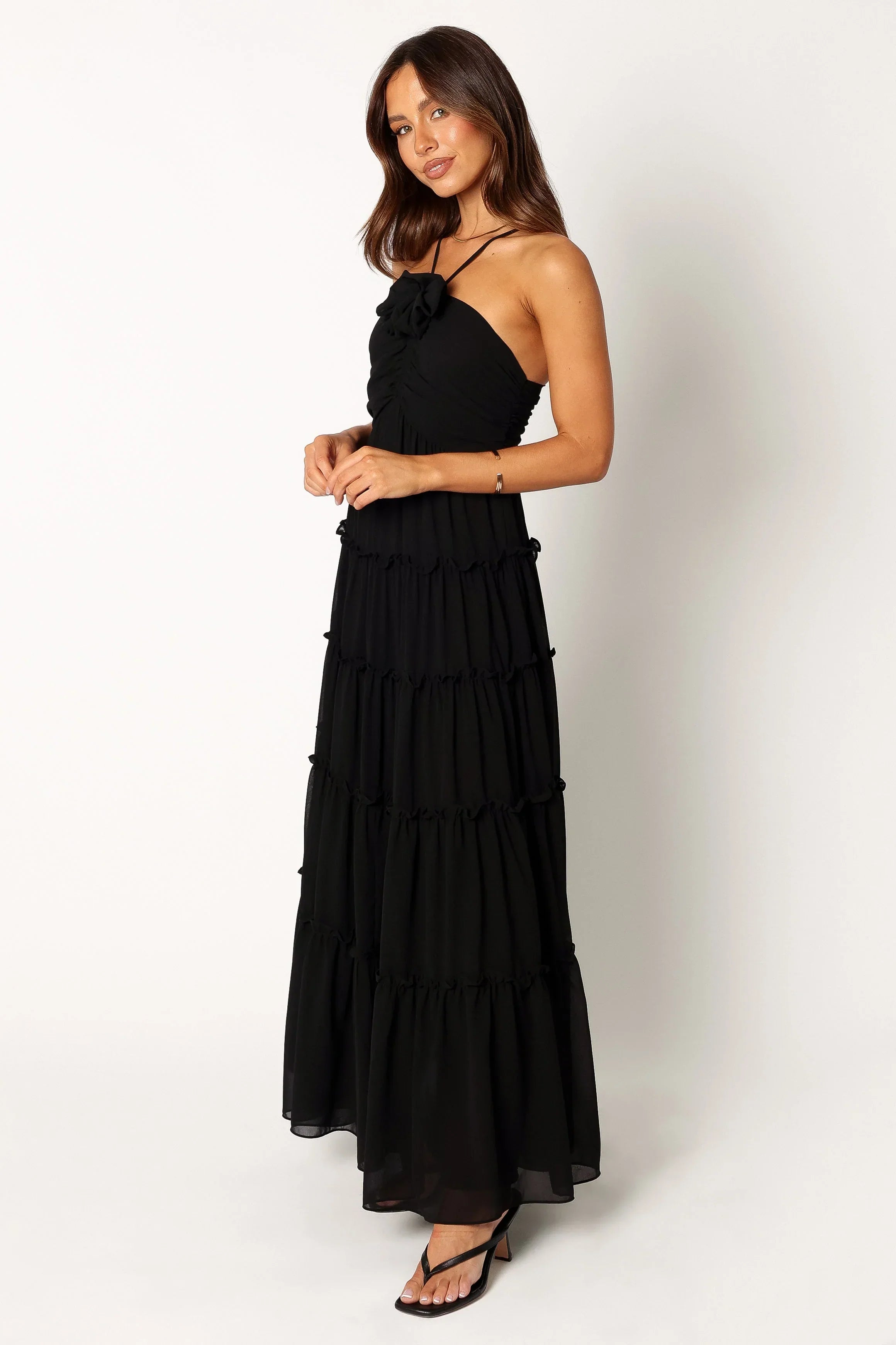 Robe longue Dottie Halterneck - Noire