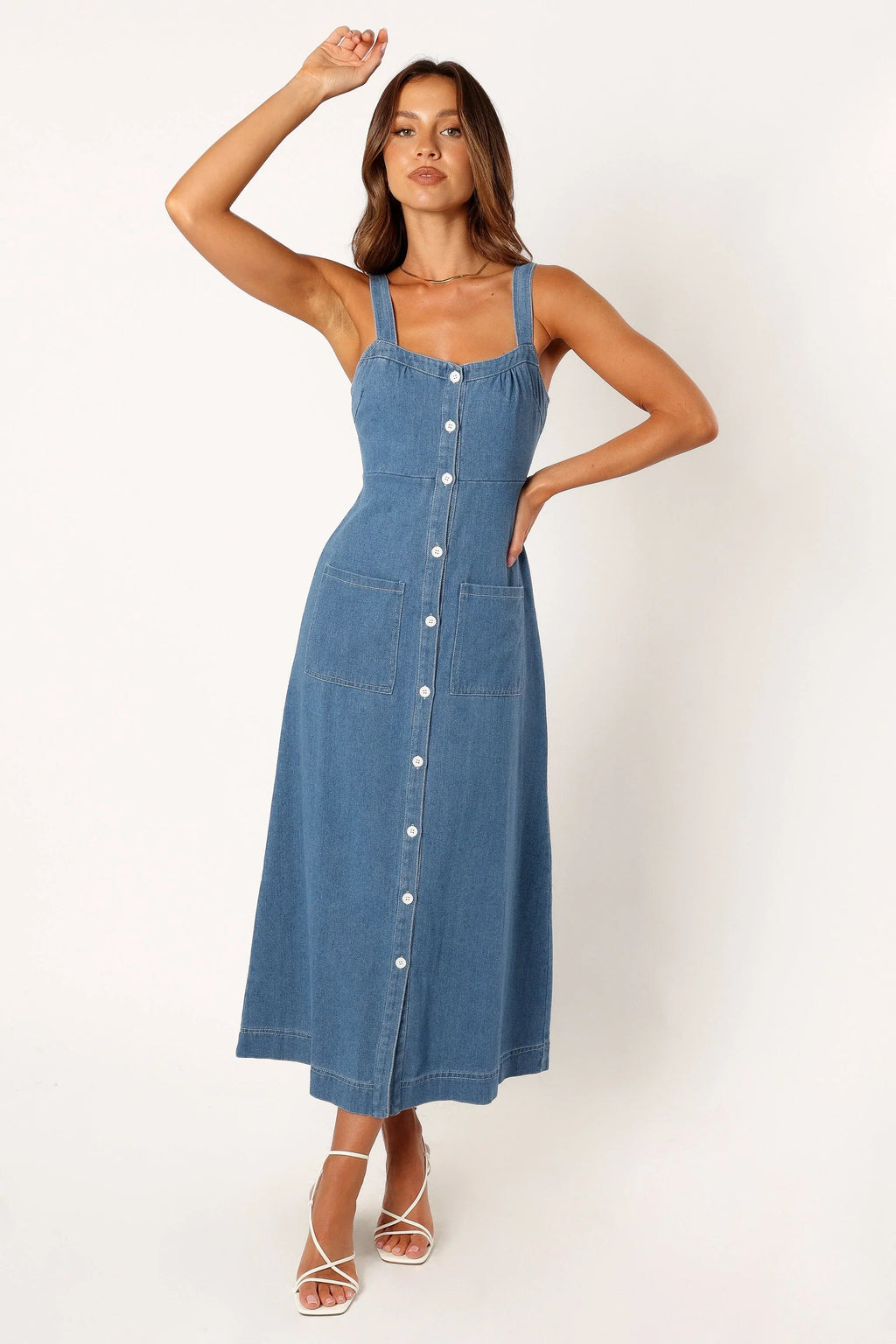 Robe Bettie mi-longue en jean