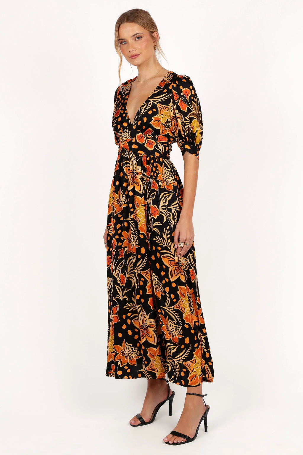 Robe midi Nadalyn - Noir/Multicolore