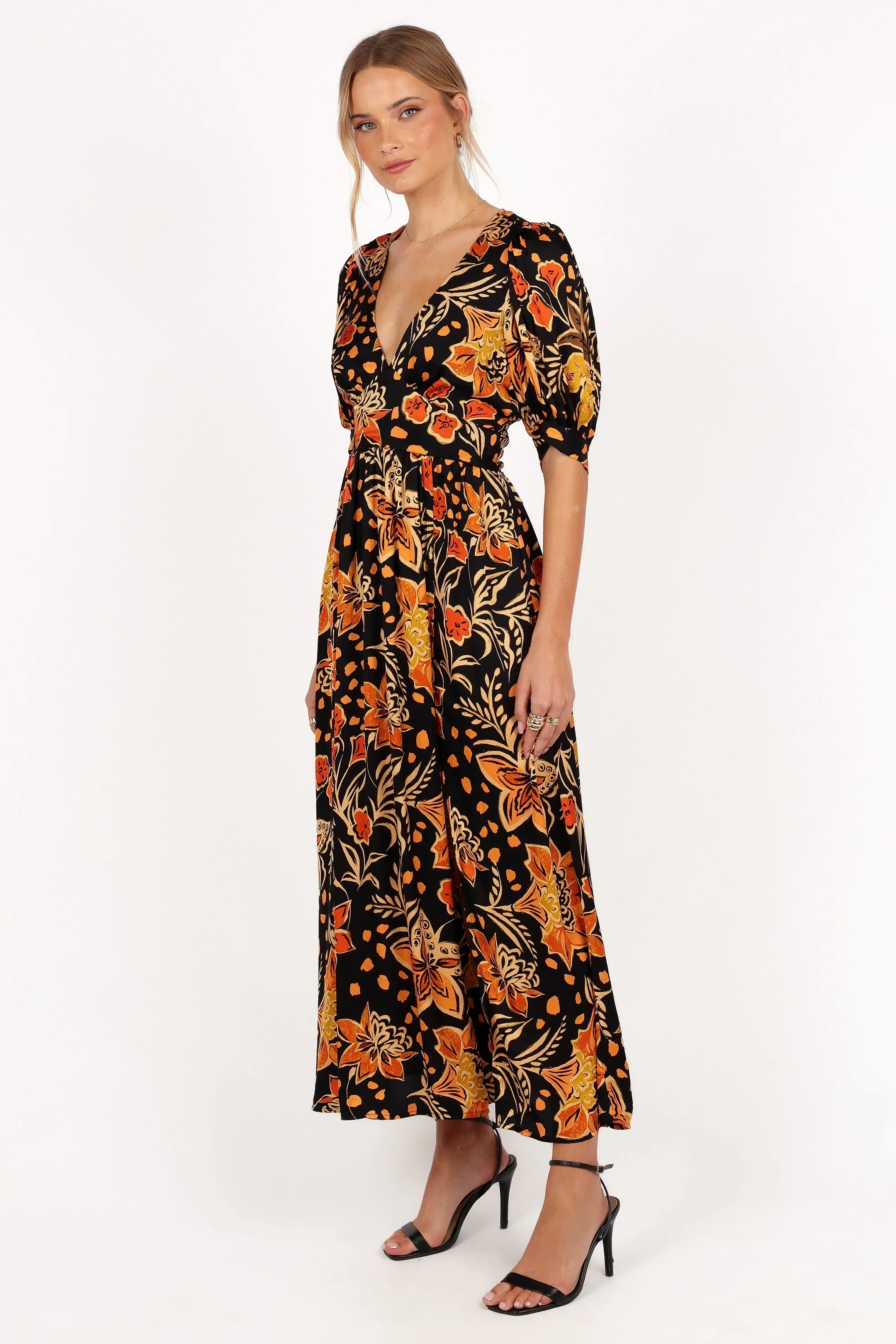 Robe midi Nadalyn - Noir/Multicolore