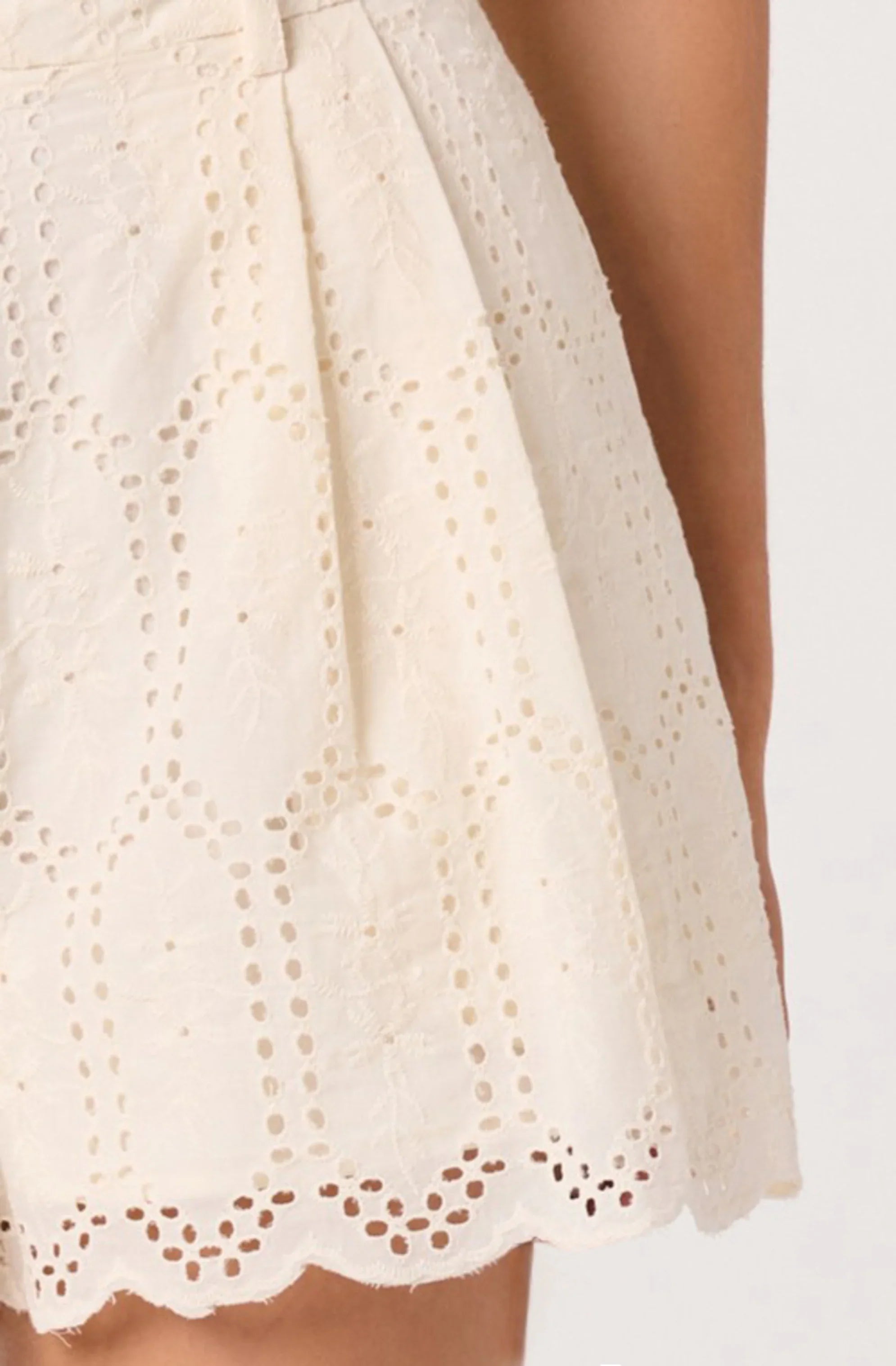 Margo Eyelet Pleated Shorts