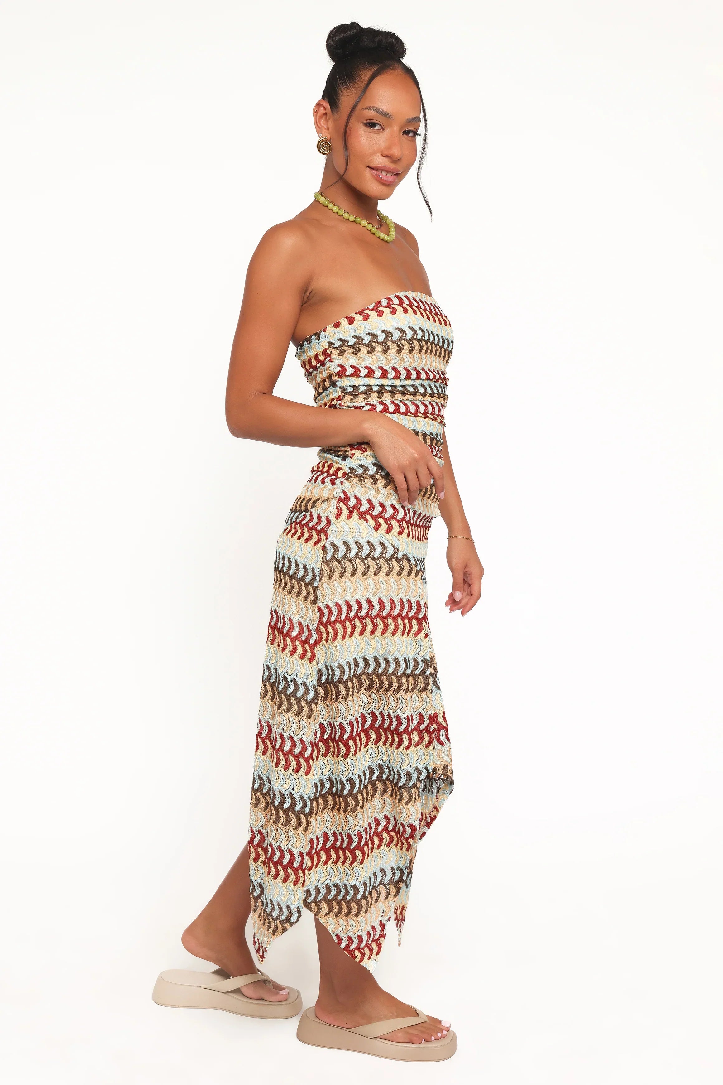 Robe midi Navia - Rayures multicolores