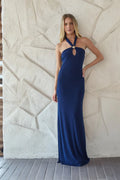 Robe longue Ragen dos nu à découpe