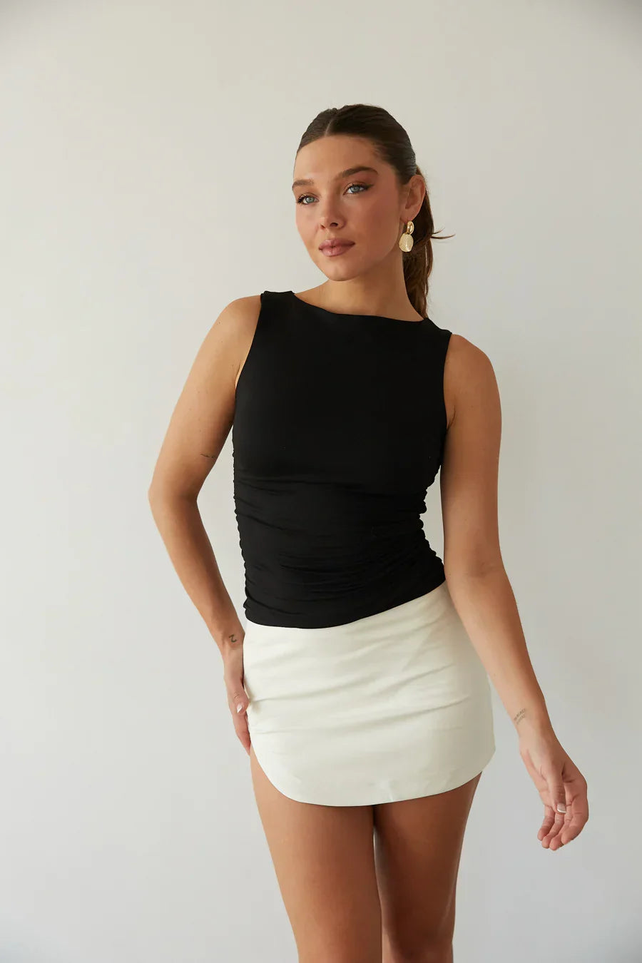 Rylee Ruched Boat Neck Top