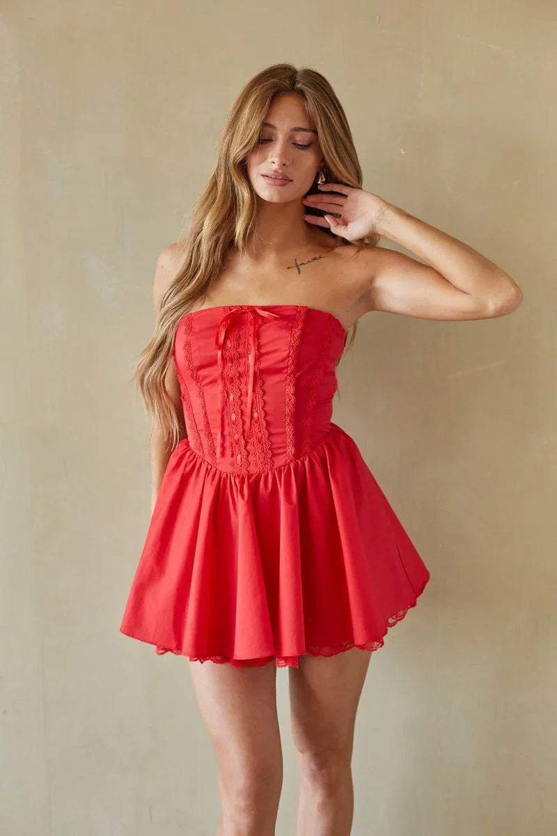 Mini-robe corset sans bretelles Sabrina