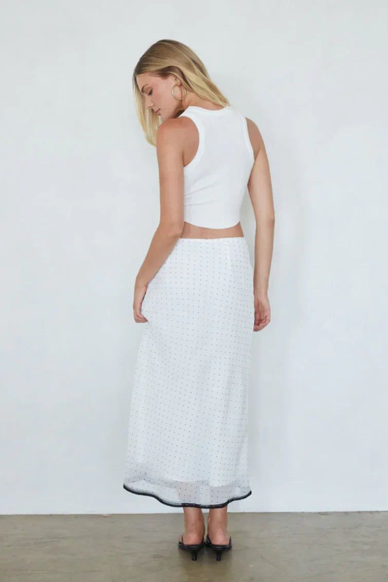 Jupe midi à pois Melissa