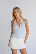 Jazzlyn Halter V-Neck Top