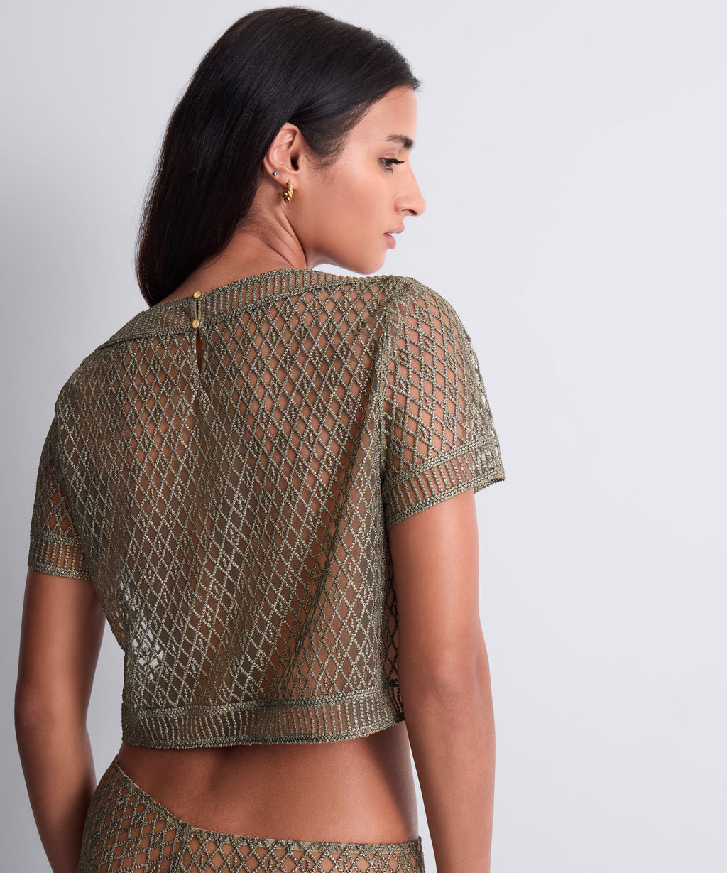 Stardust Dream Top manches courtes vert Nile