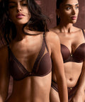 Sheer Emotion Soutien-gorge Bandeau plunge Sepia