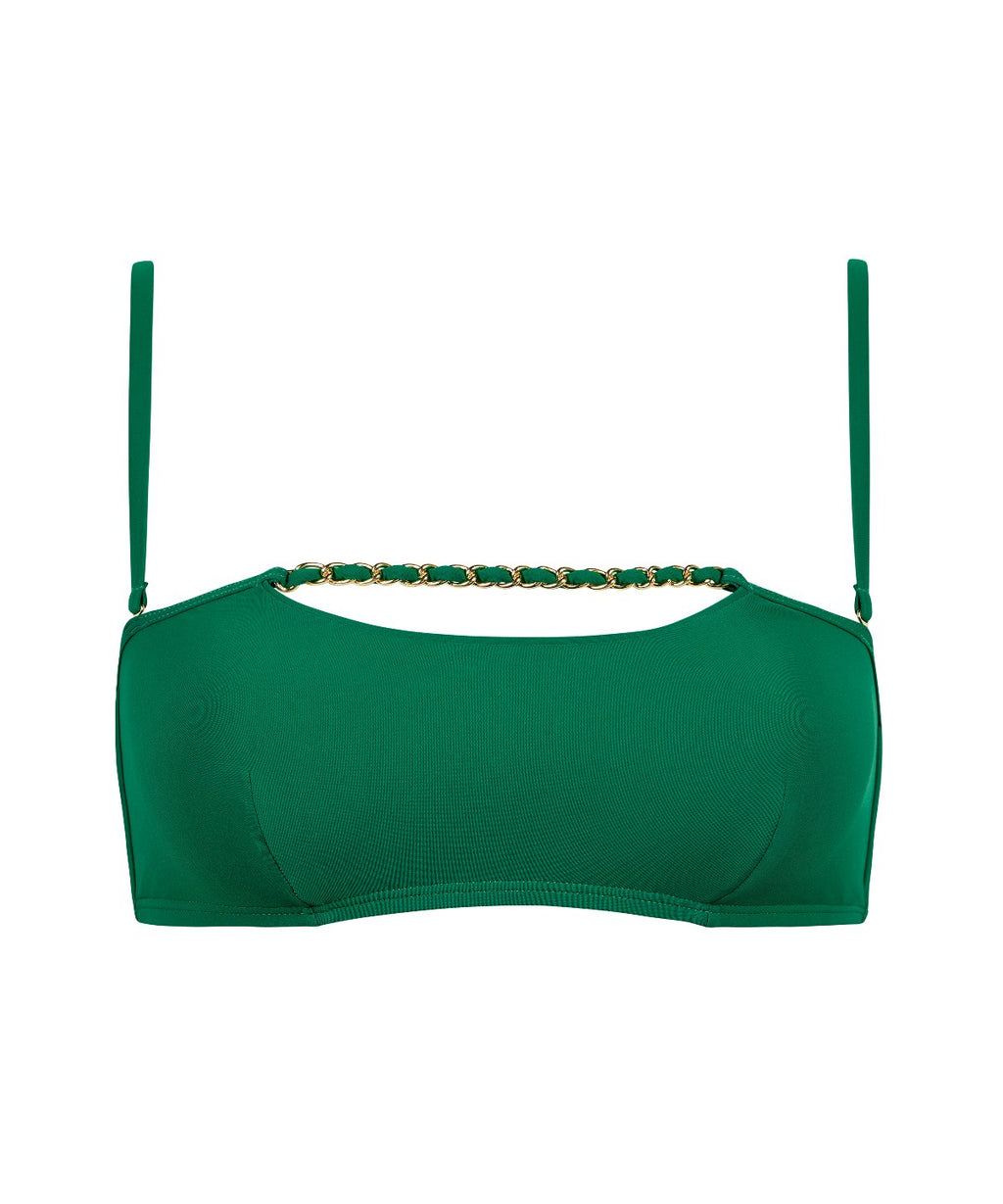 Sparkling Treasure Haut de maillot de bain Bandeau souple Palm Green