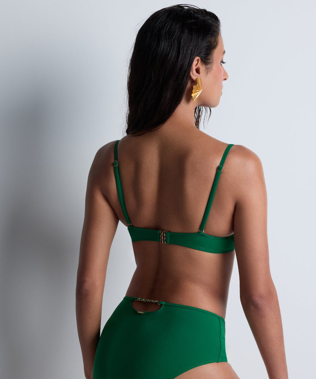 Sparkling Treasure Bas de maillot de bain taille haute Palm Green