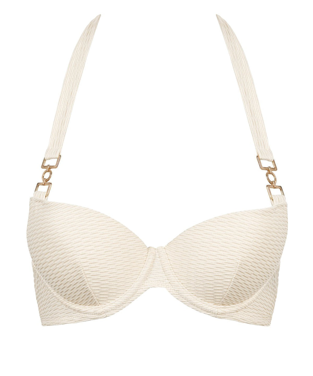 Shimmering Waters Haut de maillot de bain Push-up coques Golden White