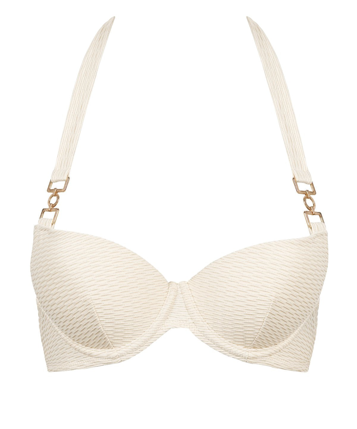 Shimmering Waters Haut de maillot de bain Push-up coques Golden White