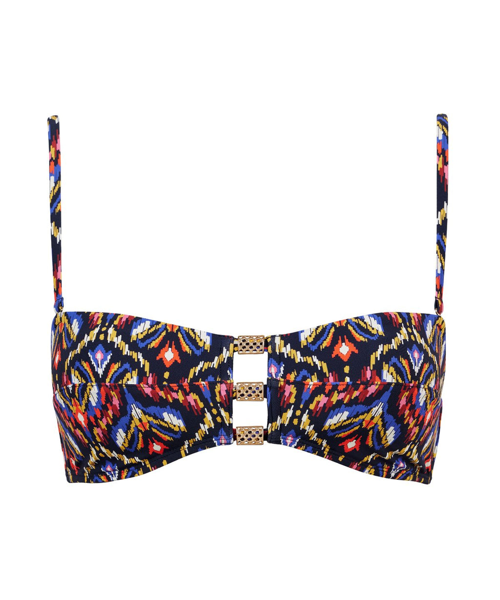 Sunkissed Allure Haut de maillot de bain Bandeau coques amovibles Ikat