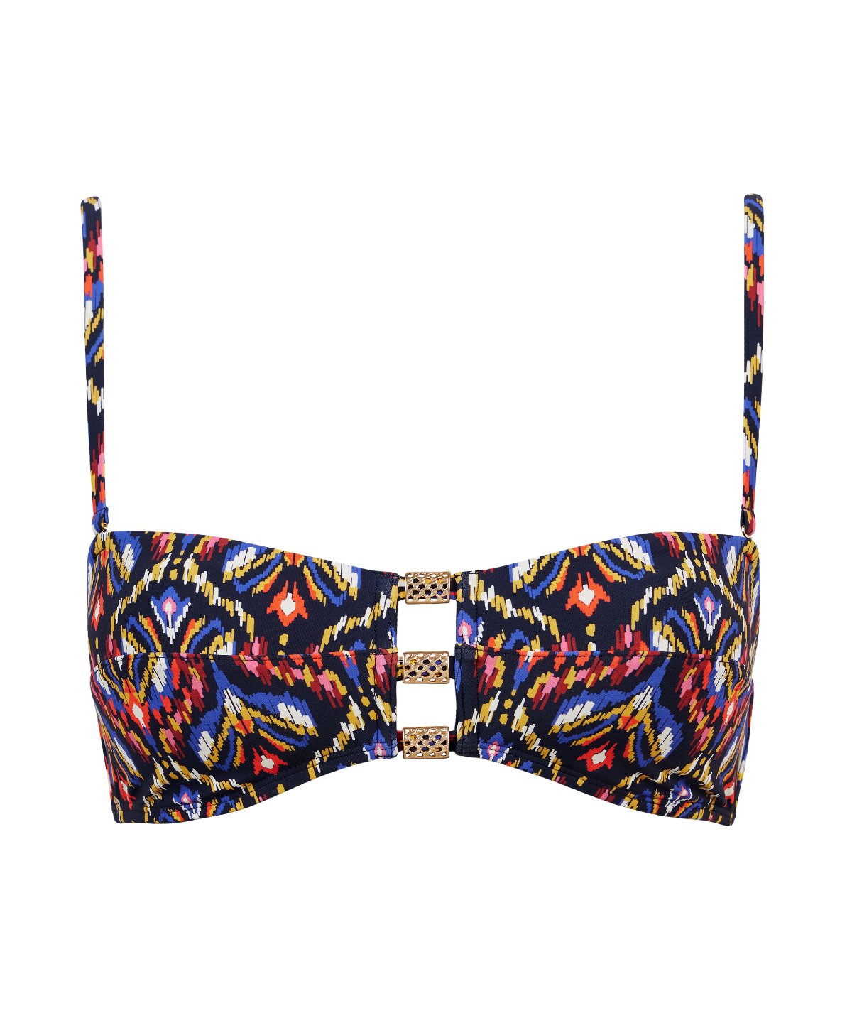 Sunkissed Allure Haut de maillot de bain Bandeau coques amovibles Ikat