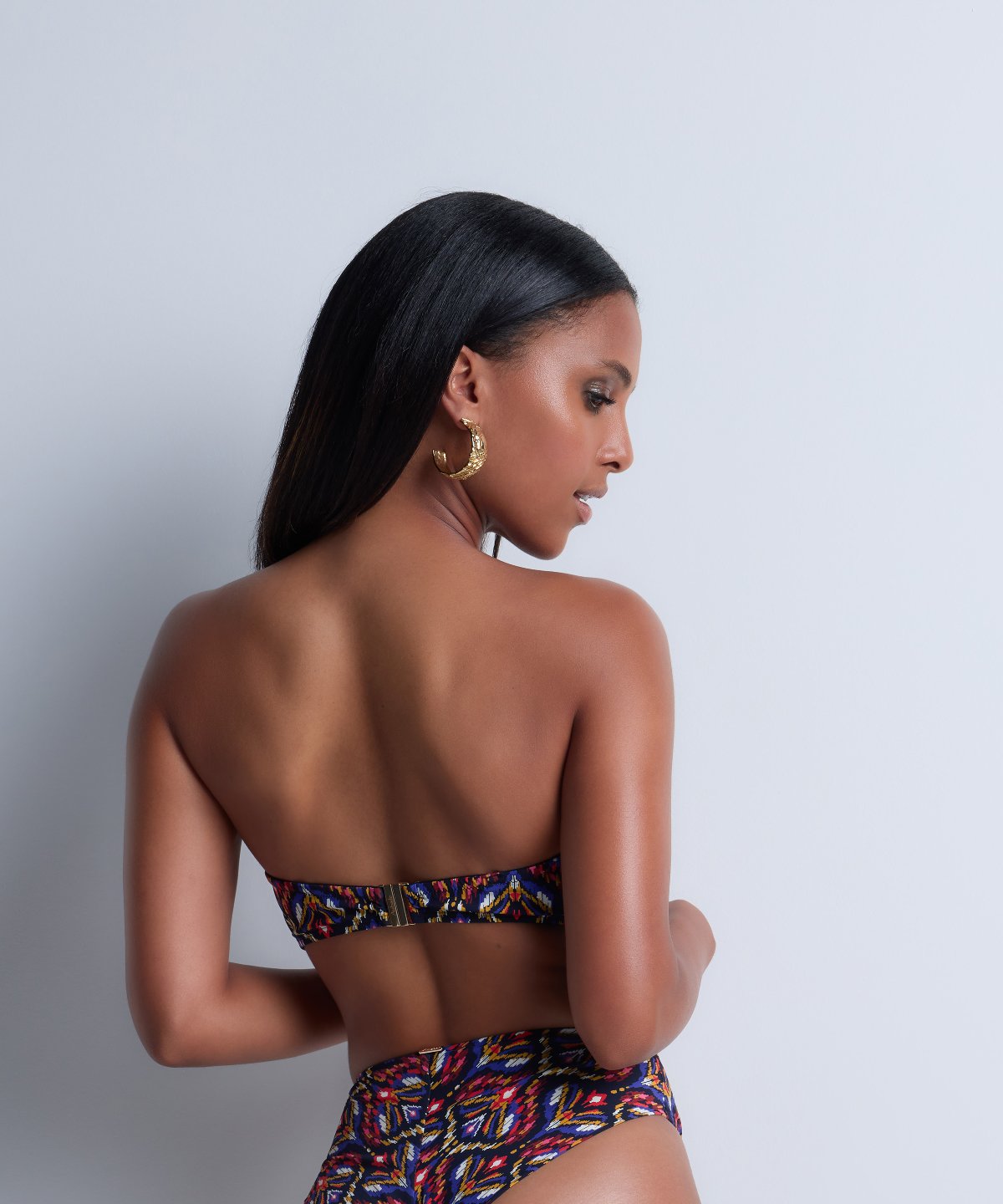 Sunkissed Allure Haut de maillot de bain Bandeau coques amovibles Ikat