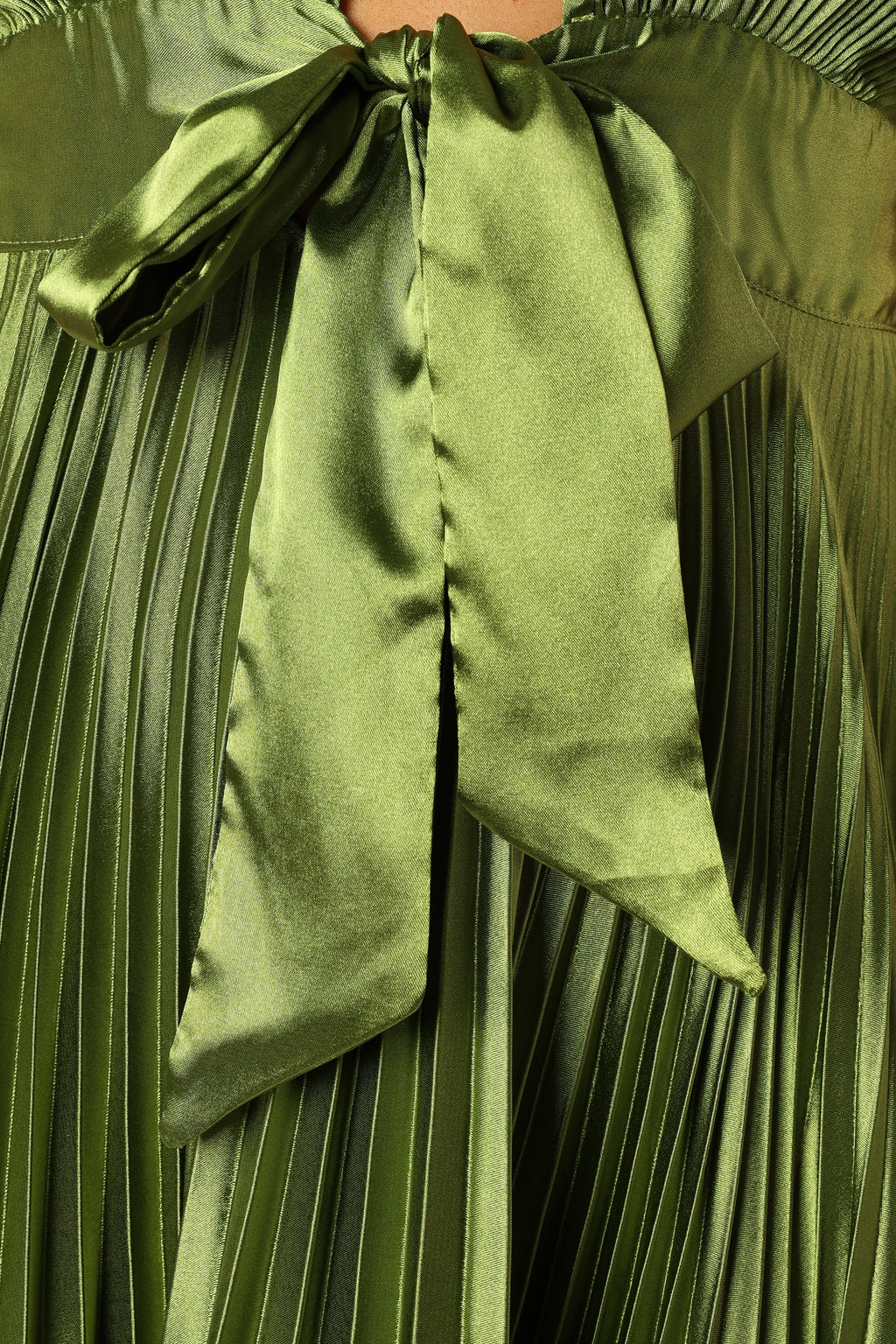 Robe longue plissée Kris - Vert olive