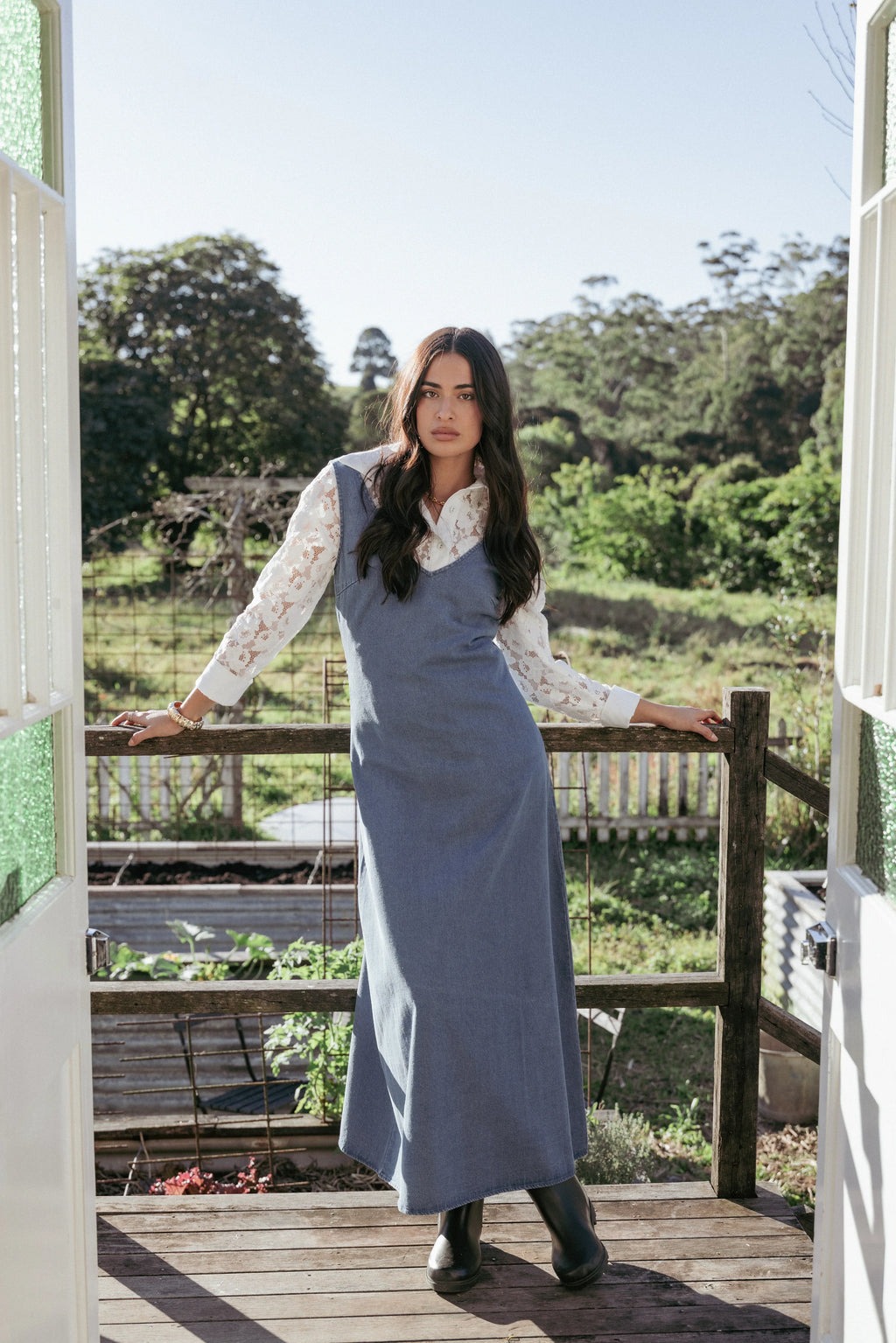 Robe longue en jean Odelia - Indigo