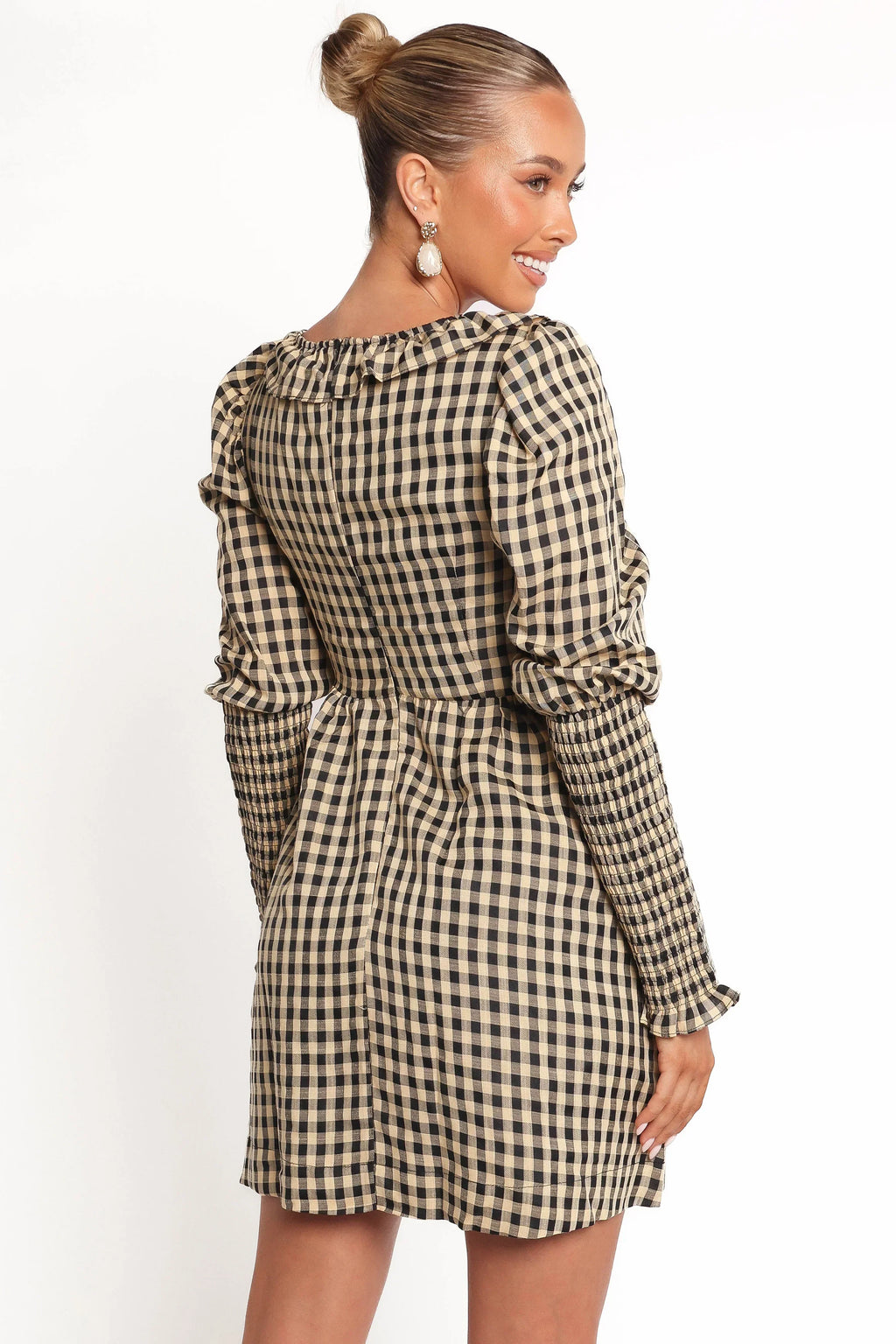 Mini-robe Xenia - Vichy noir/beige