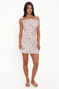 Robe courte Aleyna à épaules dénudées - Imprimé floral