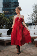 Robe Midi Bustier Mila - Rouge