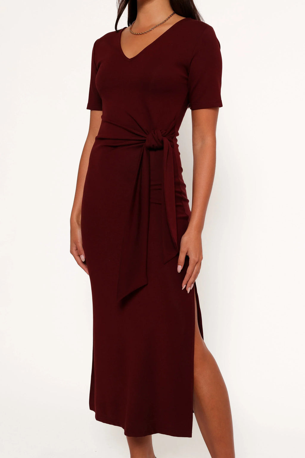 Robe midi Asha - Bordeaux
