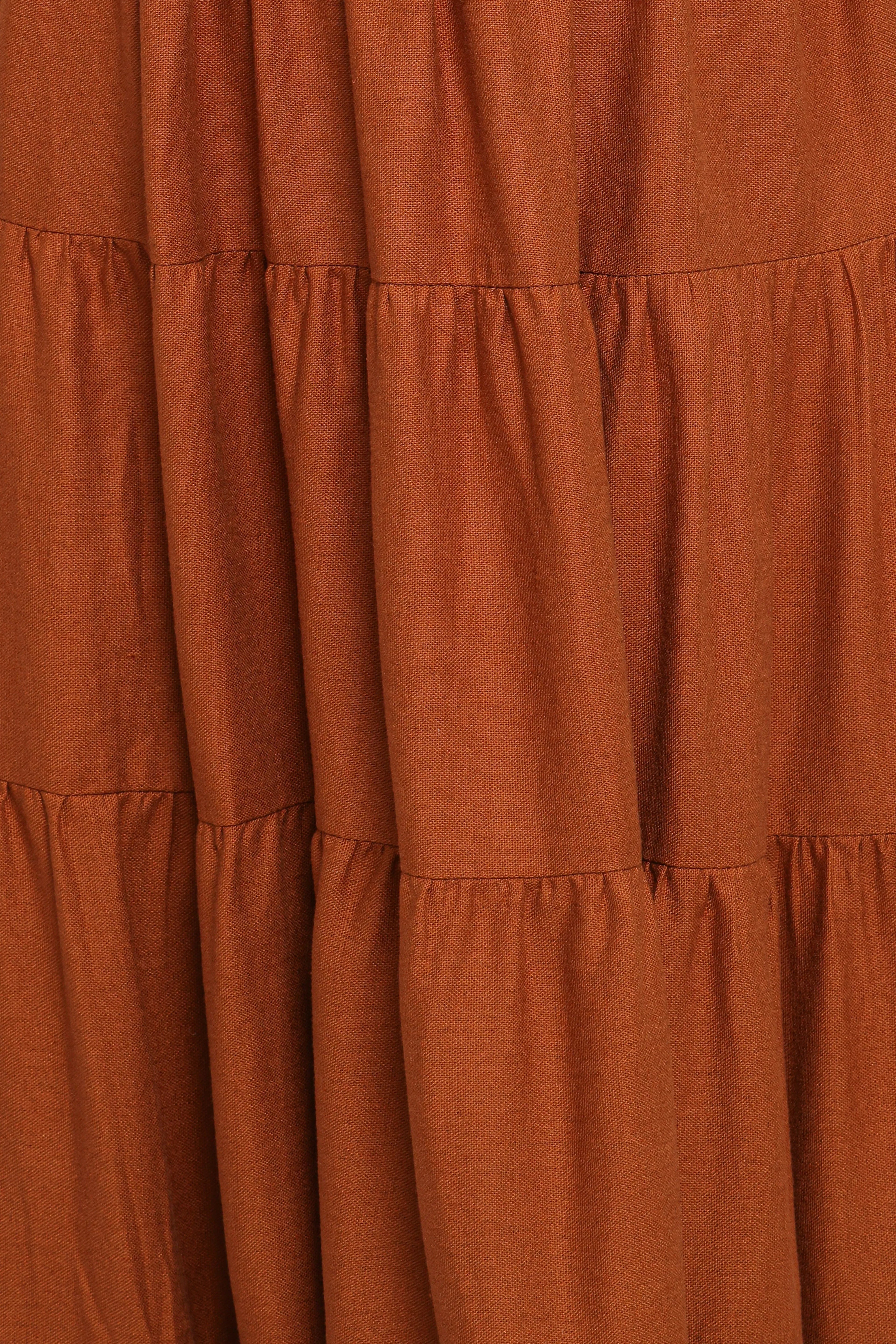 Robe midi bustier Sitara - Marron