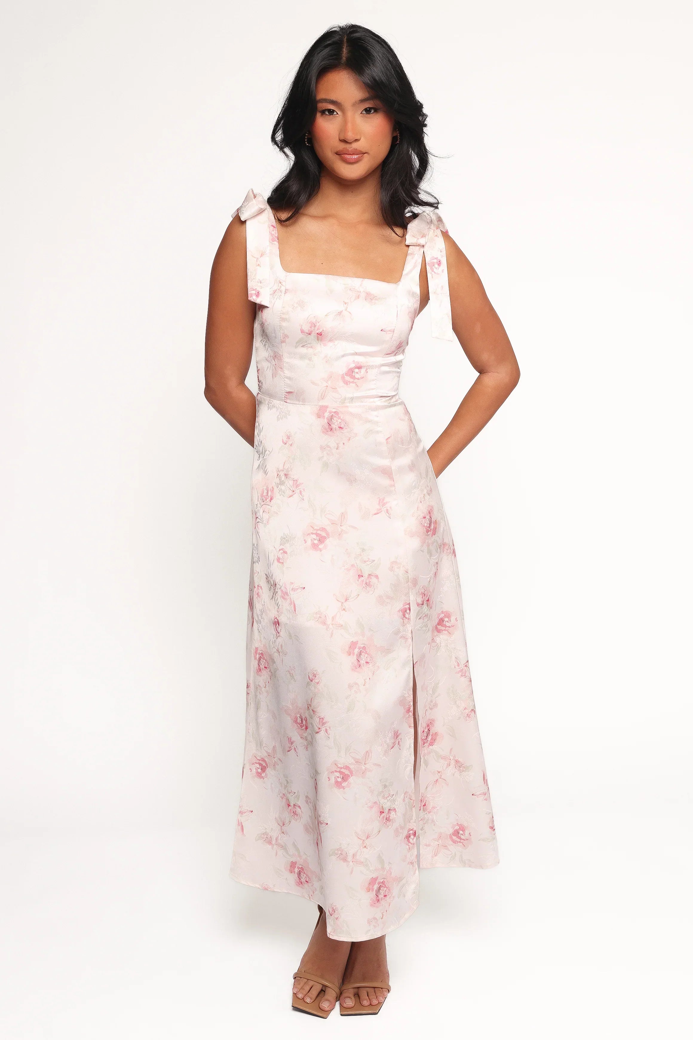 Robe midi Zane - Imprimé floral rose