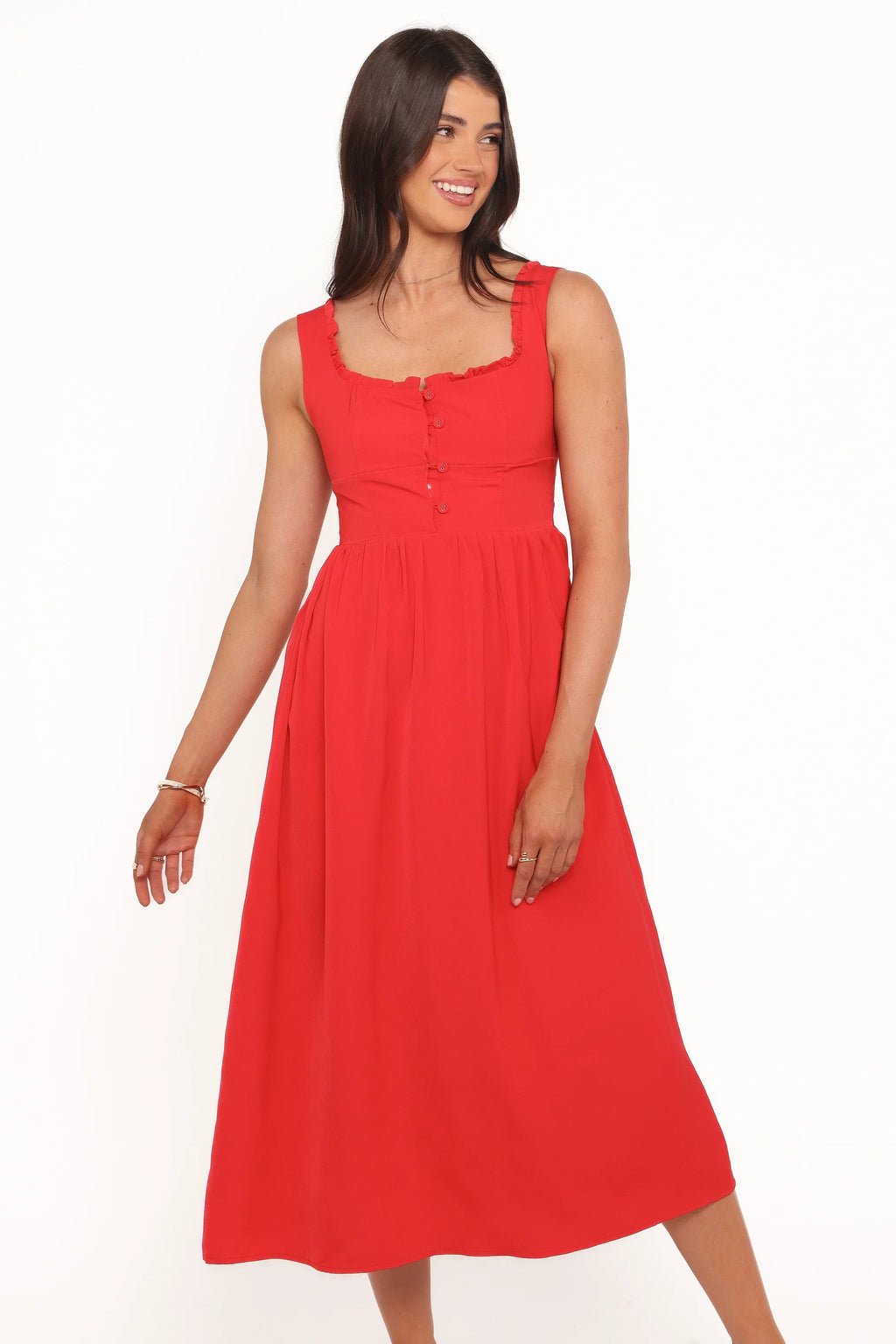 Robe midi Melrose - Rouge