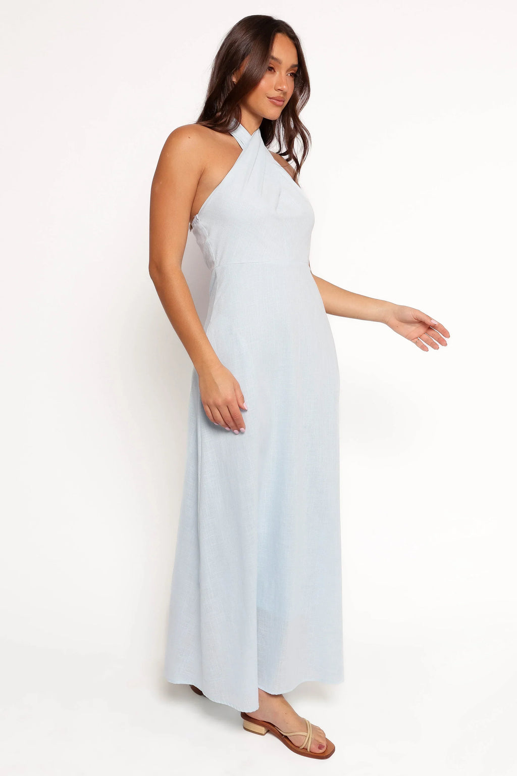Robe longue Betsy dos nu – Bleu pâle