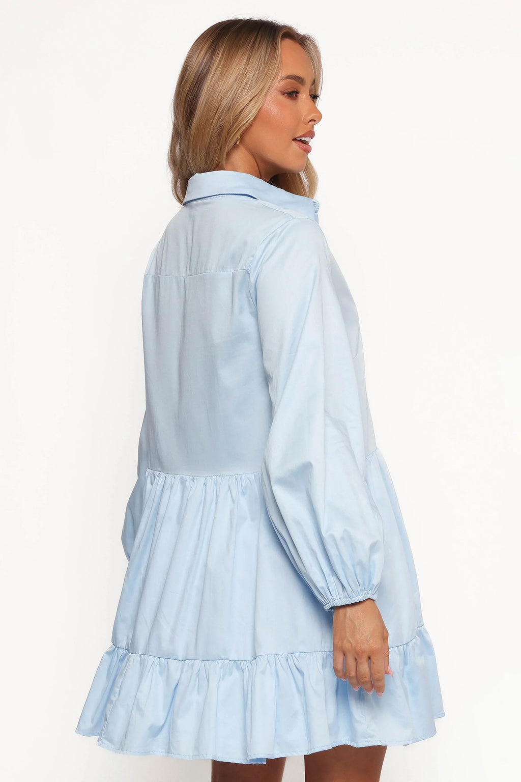 Mini-robe manches longues Carlotta - Bleu