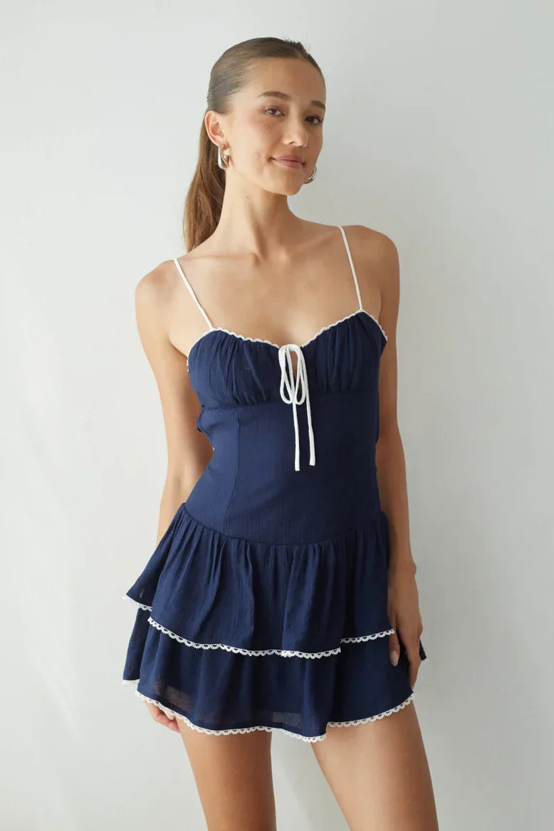 Mini-robe Fiorella à dos ouvert