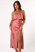 Robe midi bustier Vienna – Rose poudré