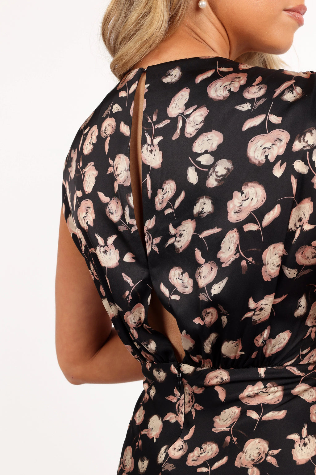 Robe longue Amarlee - Imprimé floral noir