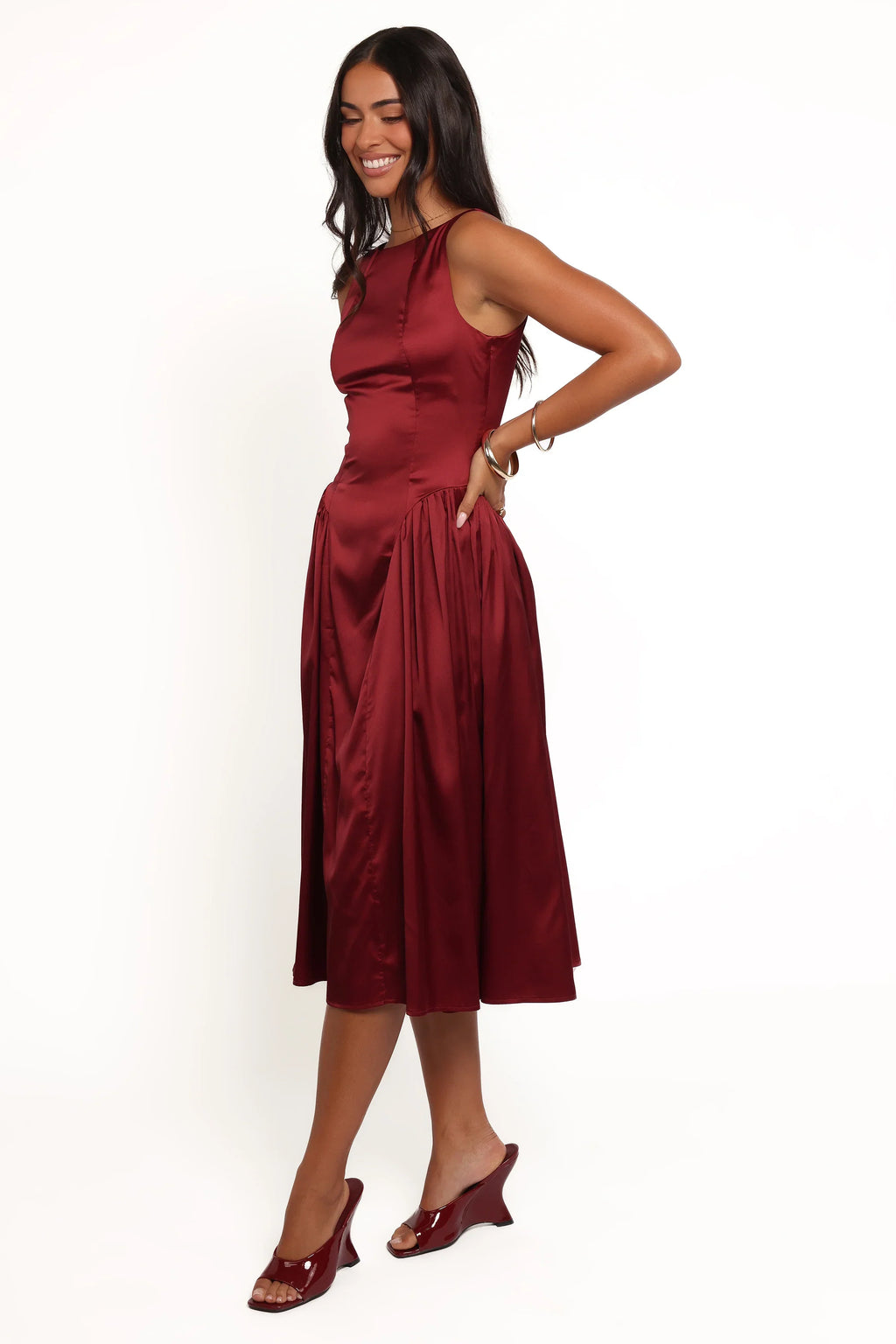 Robe midi Katelyn - Bordeaux